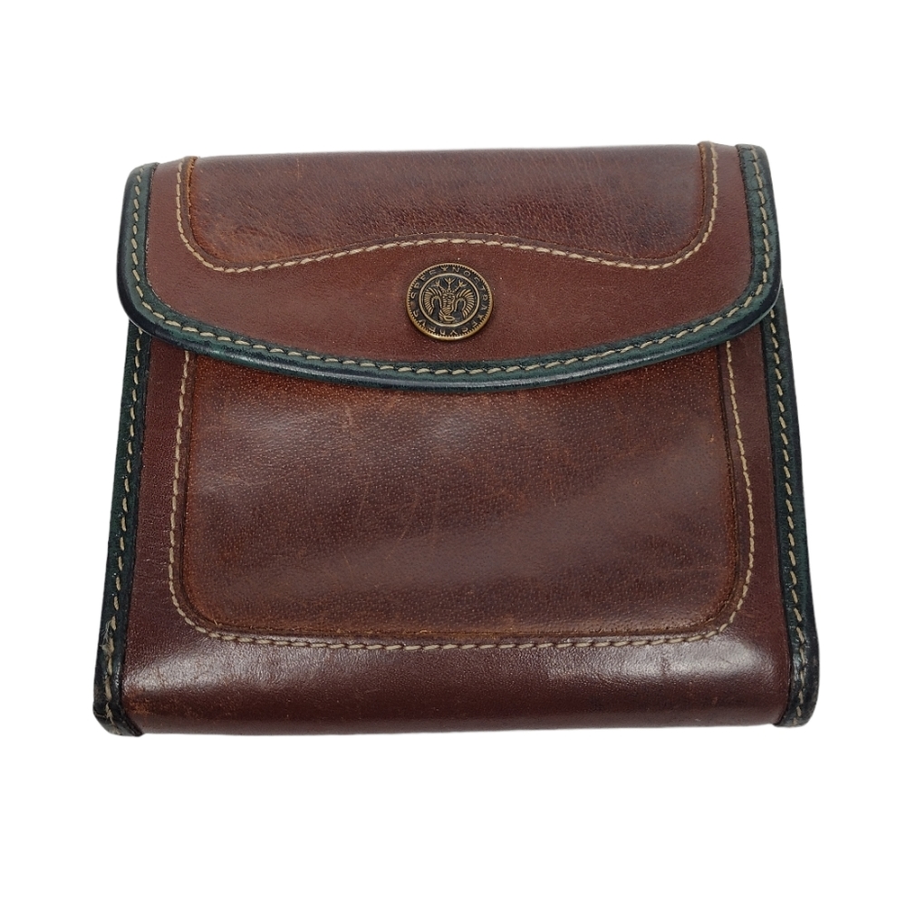 Brahmin Brown and Green Leather Wallet